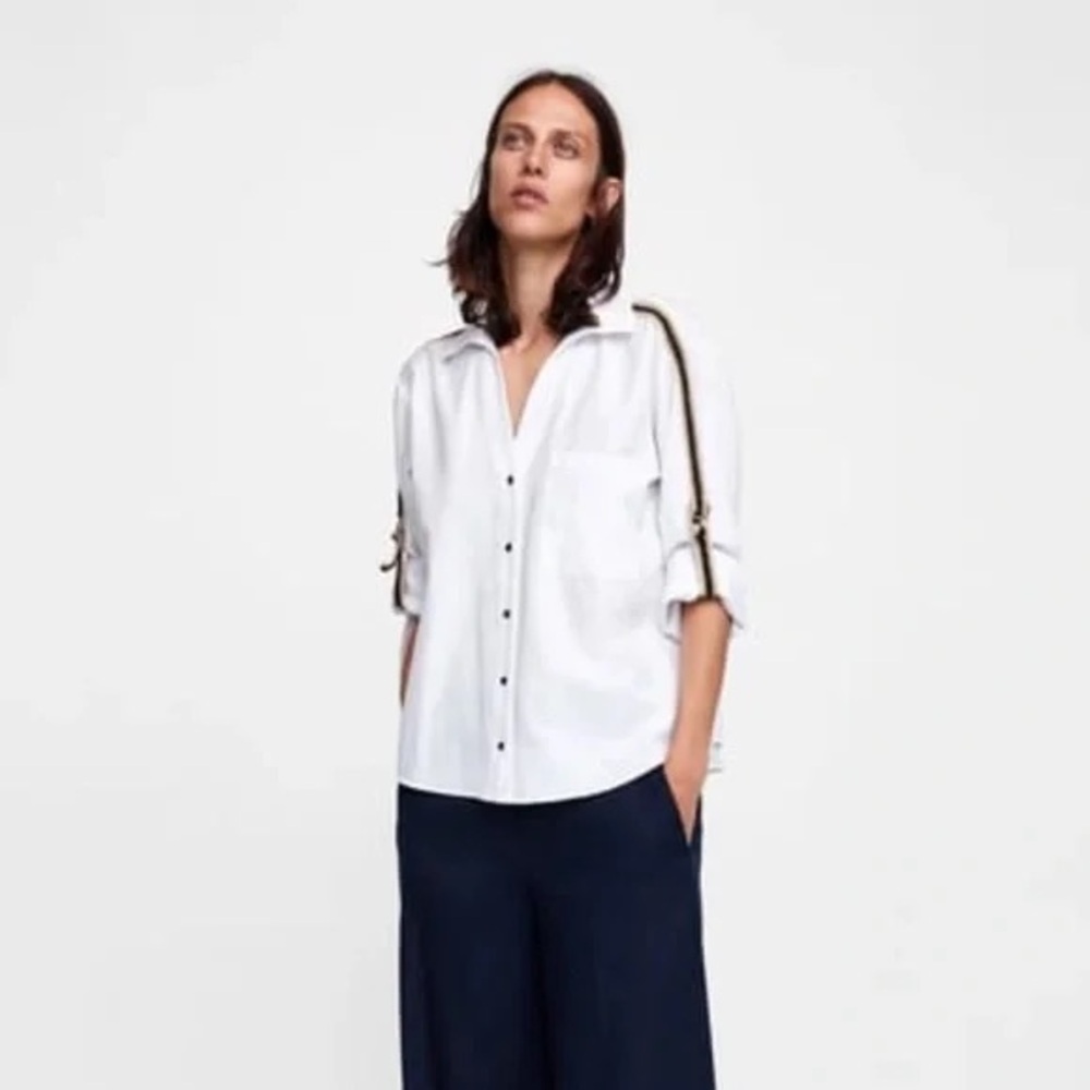 Zara white blouse shirt